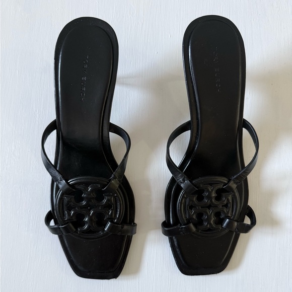 Tory Burch Shoes - Tory Burch Black with Gold Kitten Heels